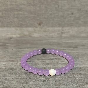 Rubber Purple Beaded Balance Bracelet